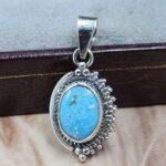 White Water Turquoise 925 Sterling Silver Pendant (REXT8-235)