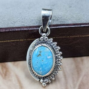 White Water Turquoise 925 Sterling Silver Pendant (REXT8-235)