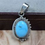 White Water Turquoise 925 Sterling Silver Pendant (REXT8-245)