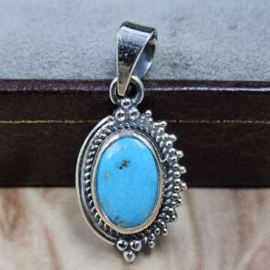 White Water Turquoise 925 Sterling Silver Pendant (REXT8-246)