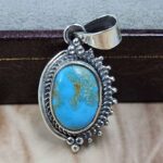White Water Turquoise 925 Sterling Silver Pendant (REXT8-240)
