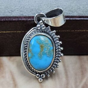 White Water Turquoise 925 Sterling Silver Pendant (REXT8-240)