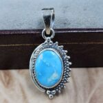 White Water Turquoise 925 Sterling Silver Pendant (REXT8-249)