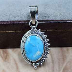 White Water Turquoise 925 Sterling Silver Pendant (REXT8-249)