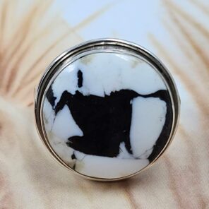 White Buffalo Turquoise Size US 10 925 Sterling Silver Ring (REXT8-170)