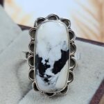 White Buffalo Turquoise Size US 9 925 Sterling Silver Ring (REXT8-159)