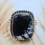 White Buffalo Turquoise Size US 6 925 Sterling Silver Ring (REXT8-129)