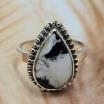 White Buffalo Turquoise Size US 6 925 Sterling Silver Ring (REXT8-133)