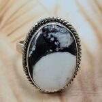 White Buffalo Turquoise Size US 6 925 Sterling Silver Ring (REXT8-126)