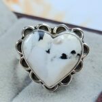 White Buffalo Turquoise Size US 6 925 Sterling Silver Ring (REXT8-132)