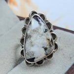 White Buffalo Turquoise Size US 7 925 Sterling Silver Ring (REXT8-144)