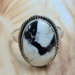 White Buffalo Turquoise Size US 9 925 Sterling Silver Ring (REXT8-162)