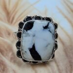 White Buffalo Turquoise Size US 9 925 Sterling Silver Ring (REXT8-158)