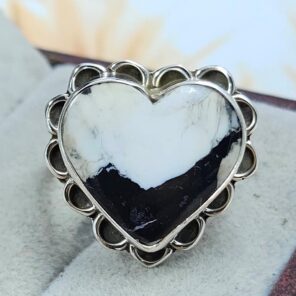 White Buffalo Turquoise Size US 7 925 Sterling Silver Ring (REXT8-138)