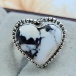 White Buffalo Turquoise Size US 8 925 Sterling Silver Ring (REXT8-156)