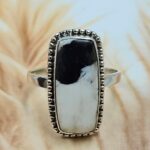 White Buffalo Turquoise Size US 11 925 Sterling Silver Ring (REXT8-178)