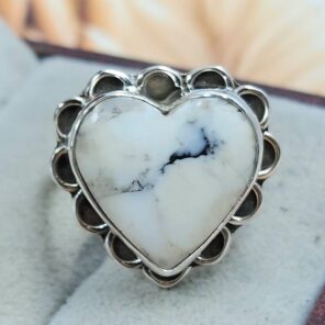 White Buffalo Turquoise Size US 7 925 Sterling Silver Ring (REXT8-140)