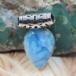 Bali Style Larimar 1.5" 925 Sterling Silver Pendant (REXT15-55)