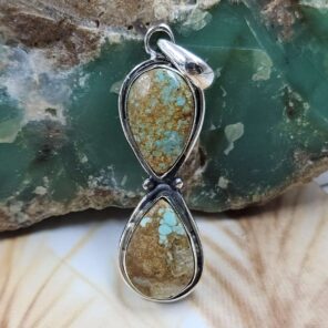 Mine 8 Turquoise 925 Sterling Silver Pendant (REXT8-193)