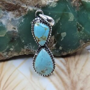 Mine 8 Turquoise 925 Sterling Silver Pendant (REXT8-192)