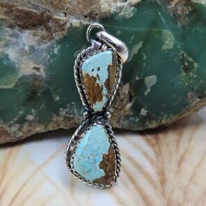 Mine 8 Turquoise 925 Sterling Silver Pendant (REXT8-189)