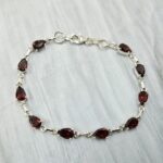 Garnet 925 Sterling Silver Tennis Bracelet (REXT7-1)