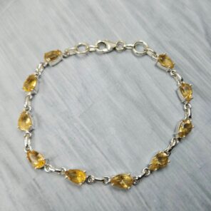 Citrine 925 Sterling Silver Tennis Bracelet (REXT7-5)