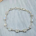 Rainbow Moonstone 925 Sterling Silver Tennis Bracelet (REXT7-6)