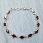 Garnet 925 Sterling Silver Tennis Bracelet (REXT7-8)