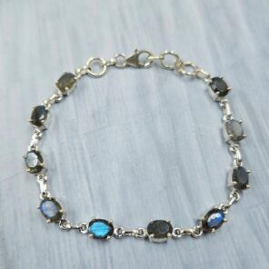 Labradorite 925 Sterling Silver Tennis Bracelet (REXT7-9)
