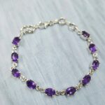 Amethyst 925 Sterling Silver Tennis Bracelet (REXT7-10)