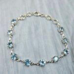 Blue Topaz 925 Sterling Silver Tennis Bracelet (REXT7-11)