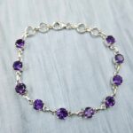 Amethyst 925 Sterling Silver Tennis Bracelet (REXT7-14)