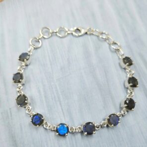 Labradorite 925 Sterling Silver Tennis Bracelet (REXT7-15)