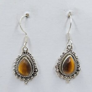 Tiger's Eye 925 Sterling Silver Earrings (REXT77-46)