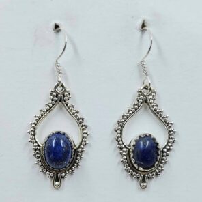 Lapis Lazuli 1.75" 925 Sterling Silver Earrings (REXT77-48)