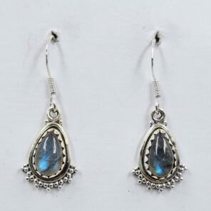 Labradorite 1.25" 925 Sterling Silver Earrings (REXT77-49)