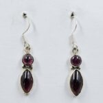 Garnet 1.5" 925 Sterling Silver Earrings (REXT77-51)