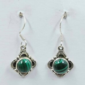Malachite 1.25" 925 Sterling Silver Earrings (REXT77-53)
