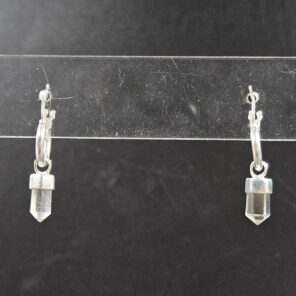White Topaz 1" 925 Sterling Silver Earrings (REXT77-56)