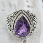 Amethyst Size US 8 925 Sterling Silver Ring (RS35-111)