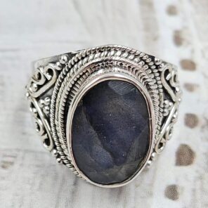 Labradorite Size US 8 925 Sterling Silver Ring (RS35-114)