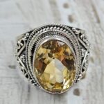 Citrine Size US 8 925 Sterling Silver Ring (RS35-115)