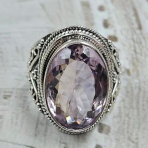 Amethyst Size US 7 925 Sterling Silver Ring (RS35-113)