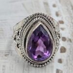 Amethyst Size US 8 925 Sterling Silver Ring (RS35-112)