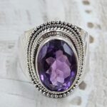 Amethyst Size US 8 925 Sterling Silver Ring (RS35-121)