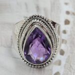 Amethyst Size US 8 925 Sterling Silver Ring (RS35-122)