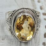 Citrine Size US 8 925 Sterling Silver Ring (RS35-131)