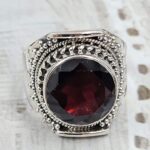 Garnet Size US 8 925 Sterling Silver Ring (RS35-132) (Copy)