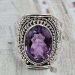Amethyst Size US 8 925 Sterling Silver Ring (RS35-134)